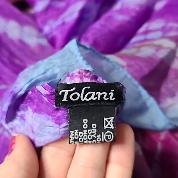 Tolani hand rolled tie dyed silk scarf/wrap - Picture 7 of 8
